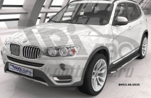 Can Otomotiv BMX3.48.0035 пороги алюминиевые (Brillant) BMW X3 (F25 2010-) (черн/нерж)
