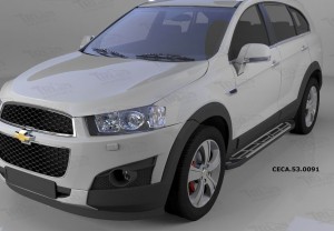 Can Otomotiv CECA.53.0091 пороги алюминиевые (Corund Silver) Chevrolet Captiva (2006-2010-)