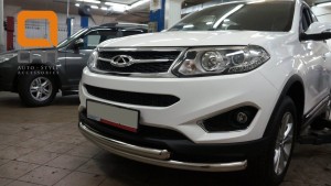 Can Otomotiv CYTI.33.0064 защита переднего бампера Chery Tiggo 5 (2014-) (двойная) d60/60