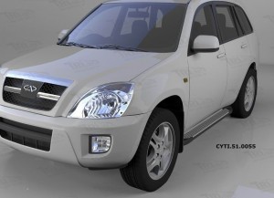 Can Otomotiv CYTI.51.0055 пороги алюминиевые (Sapphire Silver) Chery Tiggo (2006-)