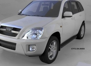 Can Otomotiv CYTI.54.0055 пороги алюминиевые (Sapphire Black) Chery Tiggo (2006-)