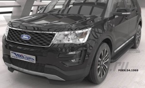 Can Otomotiv FOEX.54.1969 пороги алюминиевые (Sapphire Black) Ford Explorer (2011-)