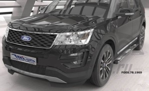 Can Otomotiv FOEX.78.1969 пороги алюминиевые (Emerald silver ) Ford Explorer (2011-)