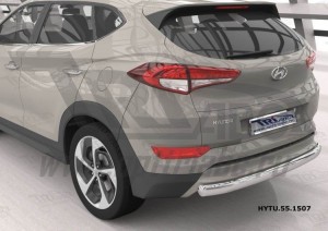 Can Otomotiv HYTU.55.1507 защита заднего бампера Hyundai Tucson (2015-) (одинарная) овал, короткая d75х42 кроме High-tech*