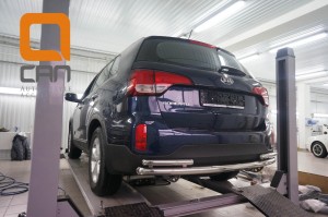 Can Otomotiv KISO.55.1382 защита заднего бампера KIA Sorento (2012-) (одинарная с уголками) d 60/42
