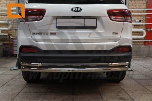Can Otomotiv KISO.55.1384 защита заднего бампера KIA Sorento Prime (2015-) (одинарная с уголками) d 60/42