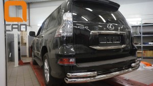 Can Otomotiv LE46.55.4603 защита заднего бампера Lexus GX460 (2014-) (одинарная с уголками) d 76/60