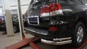 Can Otomotiv LE57.53.1577 защита заднего бампера Lexus LX570 (2014-2015) (уголки) d76/42