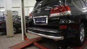 Can Otomotiv LE57.55.1575 защита заднего бампера Lexus LX570 (2014-2015 / 2015-) (одинарная) d 76