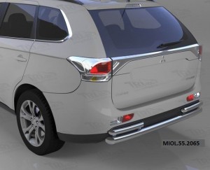 Can Otomotiv MIOL.55.2065 защита заднего бампера Mitsubishi Outlander (-2014/2014-04.2015) (одинарная с уголками) d 60/42