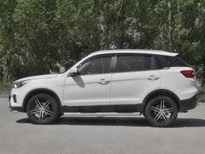 Руссталь LF7T-0032882 пороги труба d76 с накладкой (с заглушками на торцах) на Lifan X70 2018-