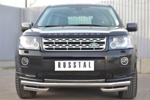 Руссталь LFRZ-001491 защита переднего бампера d63 (секции) d63 (уголки) на Land Rover Freelander 2 2012-