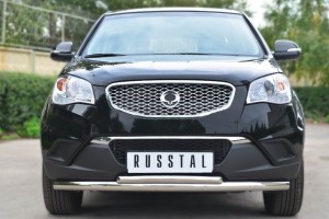 Руссталь SAZ-001421 защита переднего бампера d63/42 (дуга) на SsangYong Actyon 2010-2013