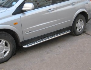 Руссталь SKL-000295 пороги труба d 42 с листом на SsangYong Kyron 2007-