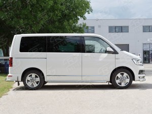 Руссталь VCTT-0023141 пороги труба d63 левый (со скошенными торцами) на Volkswagen Multivan Caravella Transporter Т6 2016 (короткая база)