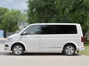 Руссталь VCTT-0023172 пороги труба d63 правый (с заглушками на торцах) на Volkswagen Multivan Caravella Transporter Т6 2016 (короткая база)
