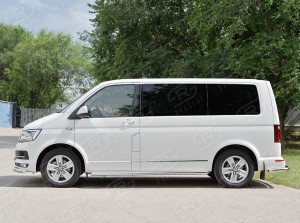 Руссталь VCTT-0023173 пороги труба d63 правый (со скругленными торцами) на Volkswagen Multivan Caravella Transporter Т6 2016 (короткая база)