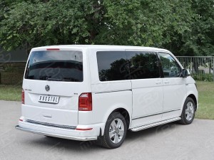Руссталь VCTZ-002321 защита заднего бампера d63 секция на Volkswagen Multivan Caravella Transporter Т6 2016 (короткая база)