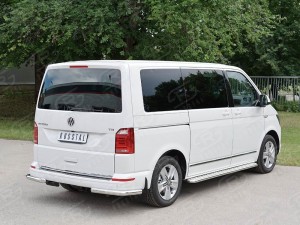 Руссталь VCTZ-002323 защита заднего бампера уголки d63 секция на Volkswagen Multivan Caravella Transporter Т6 2016 (короткая база)