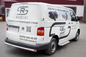 Руссталь VTRZ-000607 защита заднего бампера d76 на Volkswagen Transporter kasten 2003-2009