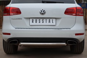 Руссталь VTZ-001073 защита заднего бампера d63 (дуга) на Volkswagen Touareg 2010-2013