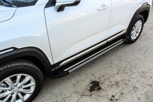 Slitkoff AL-CHANCS35P-003 пороги алюминиевые "Luxe Black" 1700 черные Changan CS35 Plus (2019)