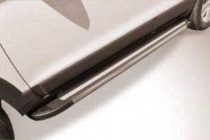 Slitkoff AL-CHCap1303 пороги алюминиевые "Luxe Black" черные Chevrolet Captiva (2013)
