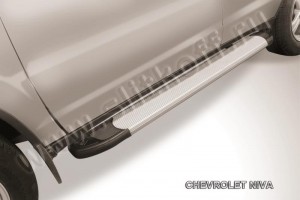 Slitkoff AL-CHNB002 пороги алюминиевые "Optima Silver" Chevrolet Niva (Bertone)