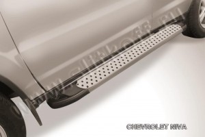 Slitkoff AL-CHNB005 пороги алюминиевые "Standart Silver" Chevrolet Niva (Bertone)