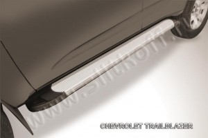 Slitkoff AL-CHTB1202 пороги алюминиевые "Optima Silver" Chevrolet Trailblazer