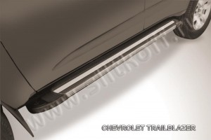 Slitkoff AL-CHTB1203 пороги алюминиевые "Luxe Black" черные Chevrolet Trailblazer