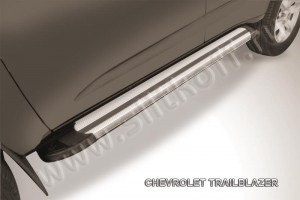 Slitkoff AL-CHTB1204 пороги алюминиевые "Luxe Silver" серебристые Chevrolet Trailblazer