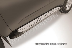 Slitkoff AL-CHTB1205 пороги алюминиевые "Standart Silver" Chevrolet Trailblazer