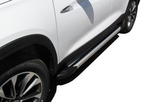 Slitkoff AL-CT7-004 пороги алюминиевые "Luxe Silver" 1700 серебристые Chery Tiggo 7