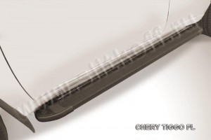 Slitkoff AL-CTFL01 пороги алюминиевые "Optima Black" Chery Tiggo FL (2013)