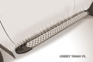 Slitkoff AL-CTFL05 пороги алюминиевые "Standart Silver" Chery Tiggo FL (2013)