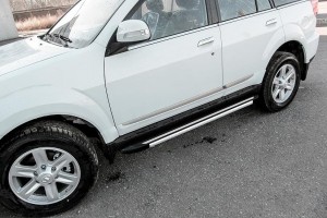 Slitkoff AL-DWH3-003 пороги алюминиевые "Luxe Black" 1700 черные Great Wall Hover H3 (2017)