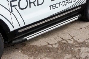 Slitkoff AL-FEX1503 пороги алюминиевые "Luxe Black" 1800 черные Ford Explorer (2015)