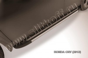 Slitkoff AL-HCRV13003 пороги алюминиевые "Luxe Black" черные Honda CR-V (2012)
