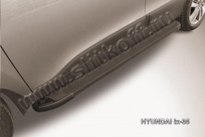 Slitkoff AL-Hix35001 пороги алюминиевые "Optima Black" Hyundai ix-35