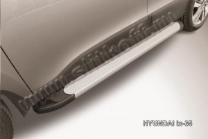 Slitkoff AL-Hix35002 пороги алюминиевые "Optima Silver" Hyundai ix-35