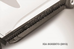 Slitkoff AL-KS1301 пороги алюминиевые "Optima Black" KIA Sorento (2013)