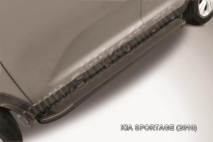Slitkoff AL-KSP01001 пороги алюминиевые "Optima Black" KIA Sportage (2010)