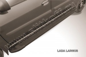 Slitkoff AL-LadLar001 пороги алюминиевые "Optima Black" Lada Largus