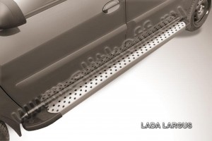 Slitkoff AL-LadLar005 пороги алюминиевые "Standart Silver" Lada Largus