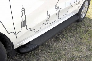 Slitkoff AL-LadXR001 пороги алюминиевые "Optima Black" 1700 черные Lada XRay