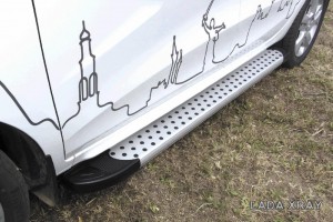 Slitkoff AL-LadXR005 пороги алюминиевые "Standart Silver" 1700 серебристые Lada XRay