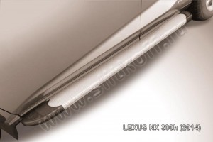 Slitkoff AL-LNX002 пороги алюминиевые "Optima Silver" Lexus NX 300h (2014)