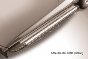 Slitkoff AL-LNX004 пороги алюминиевые "Luxe Silver" серебристые Lexus NX 300h (2014)