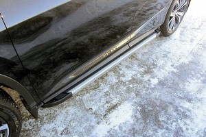 Slitkoff AL-LRX15-004 пороги алюминиевые "Luxe Silver" 1800 серебристые Lexus RX350 (2015)